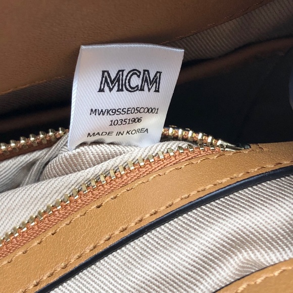 MCM Convertible Backpack/Crossbody Cognac Logo Bag - Picture 6 of 16